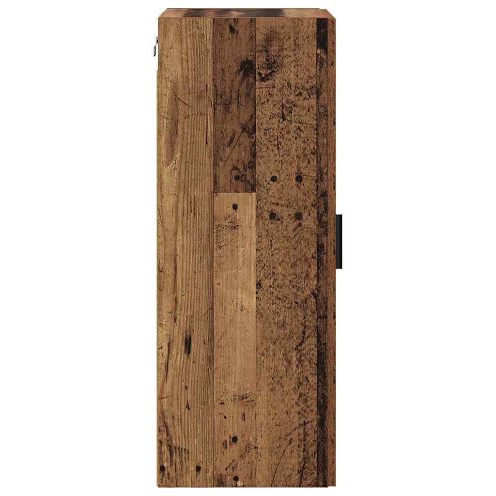 Wandschrank Altholz 34,5 x 34 x 90 cm Engineered Wood und Glas