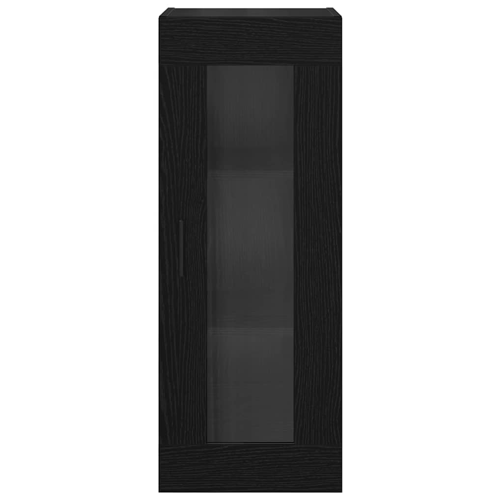 Wandschrank Schwarz Eichen-Optik 34,5 x 34 x 90 cm