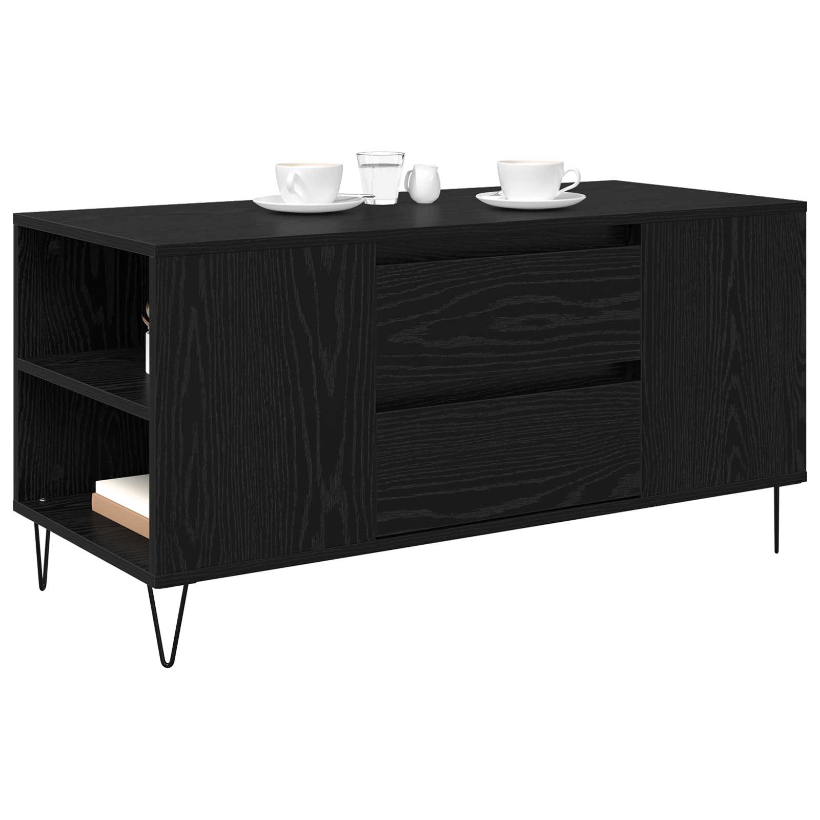 Couchtisch Schwarz Eichen-Optik 102 x 44,5 x 50 cm