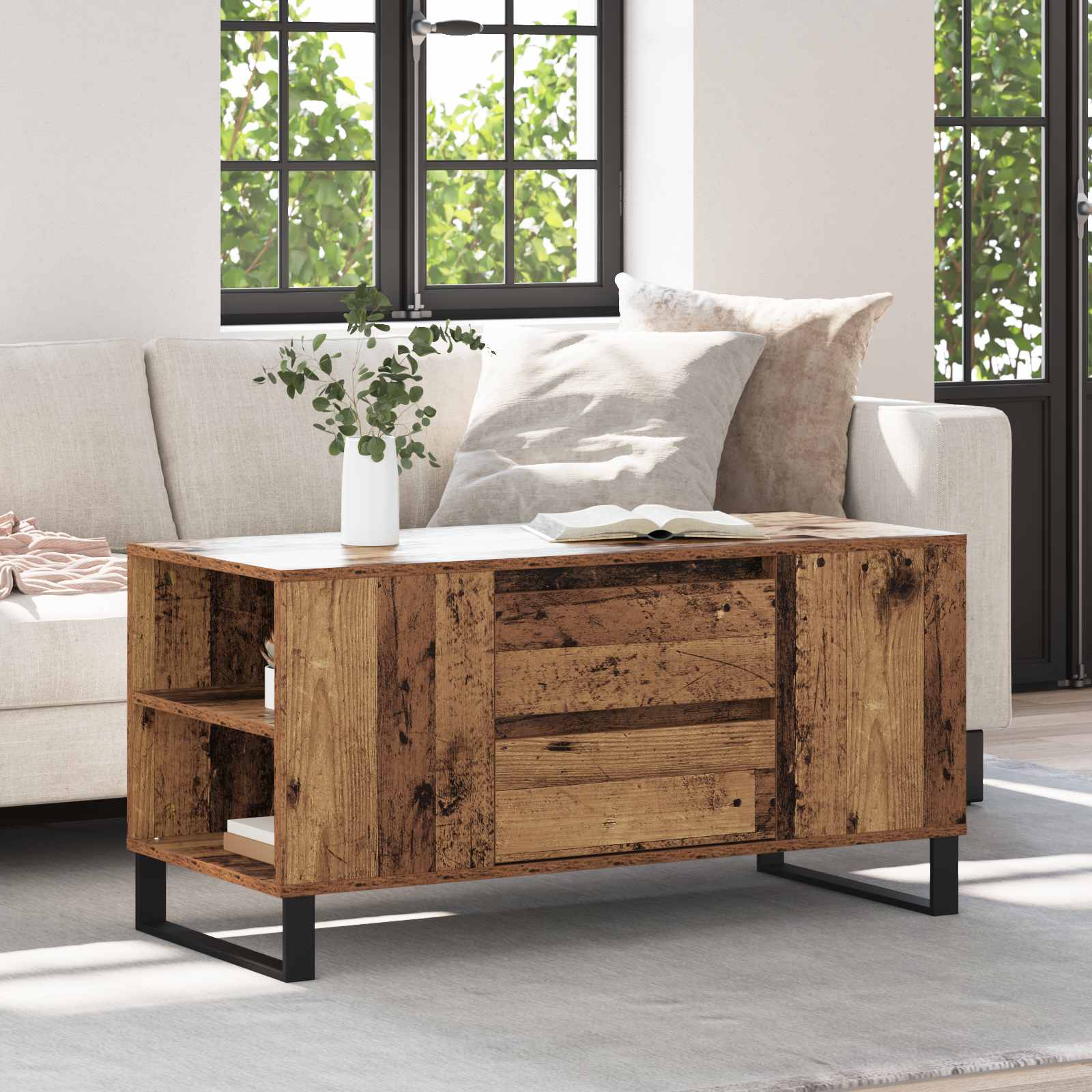 Couchtisch Altholz 102 x 44,5 x 50 cm Holzwerkstoff