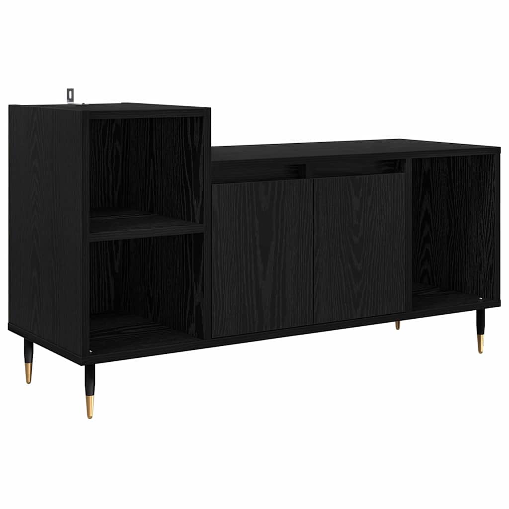 TV-Schränk Schwarz Eichen-Optik 100 x 35 x 55 cm Holzwerkstoff