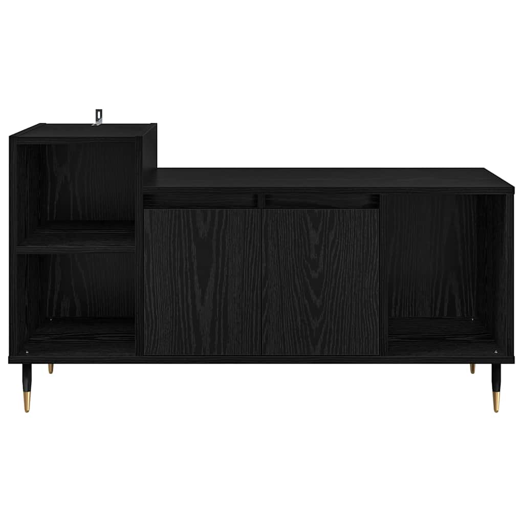 TV-Schränk Schwarz Eichen-Optik 100 x 35 x 55 cm Holzwerkstoff