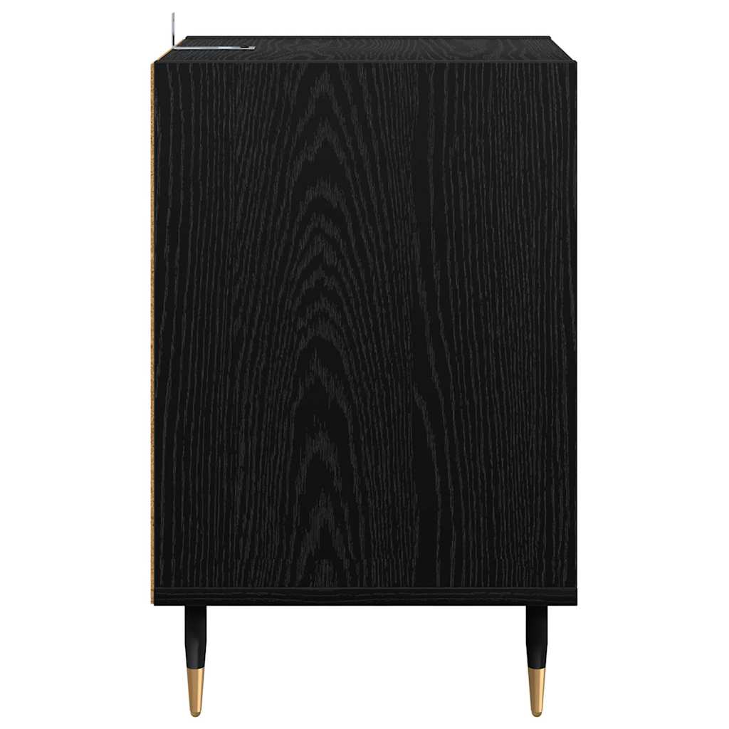 TV-Schränk Schwarz Eichen-Optik 100 x 35 x 55 cm Holzwerkstoff