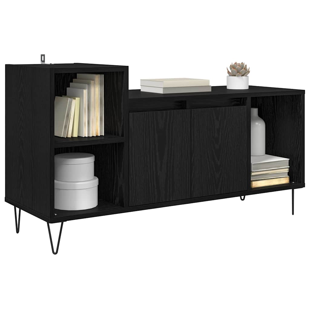 TV-Schränk Schwarz Eichen-Optik 100 x 35 x 55 cm Holzwerkstoff