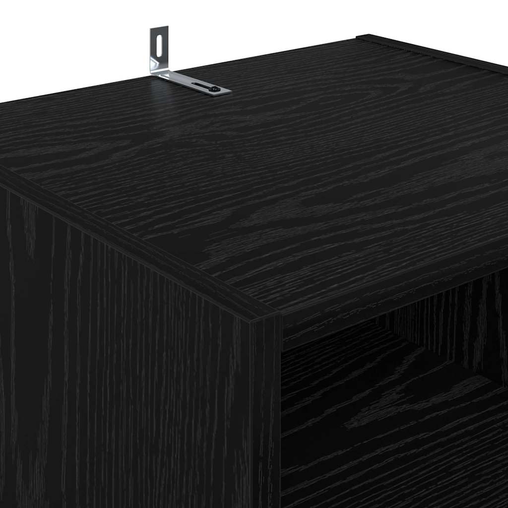 TV-Schränk Schwarz Eichen-Optik 160 x 35 x 55 cm Holzwerkstoff