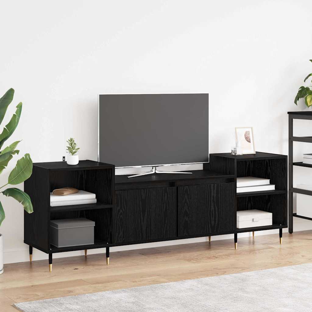 TV-Schränk Schwarz Eichen-Optik 160 x 35 x 55 cm Holzwerkstoff