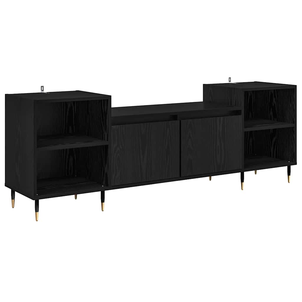 TV-Schränk Schwarz Eichen-Optik 160 x 35 x 55 cm Holzwerkstoff