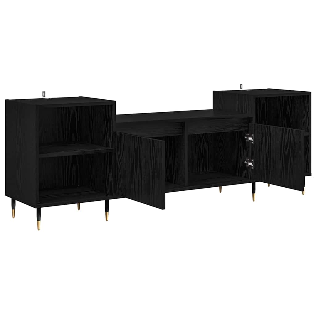 TV-Schränk Schwarz Eichen-Optik 160 x 35 x 55 cm Holzwerkstoff