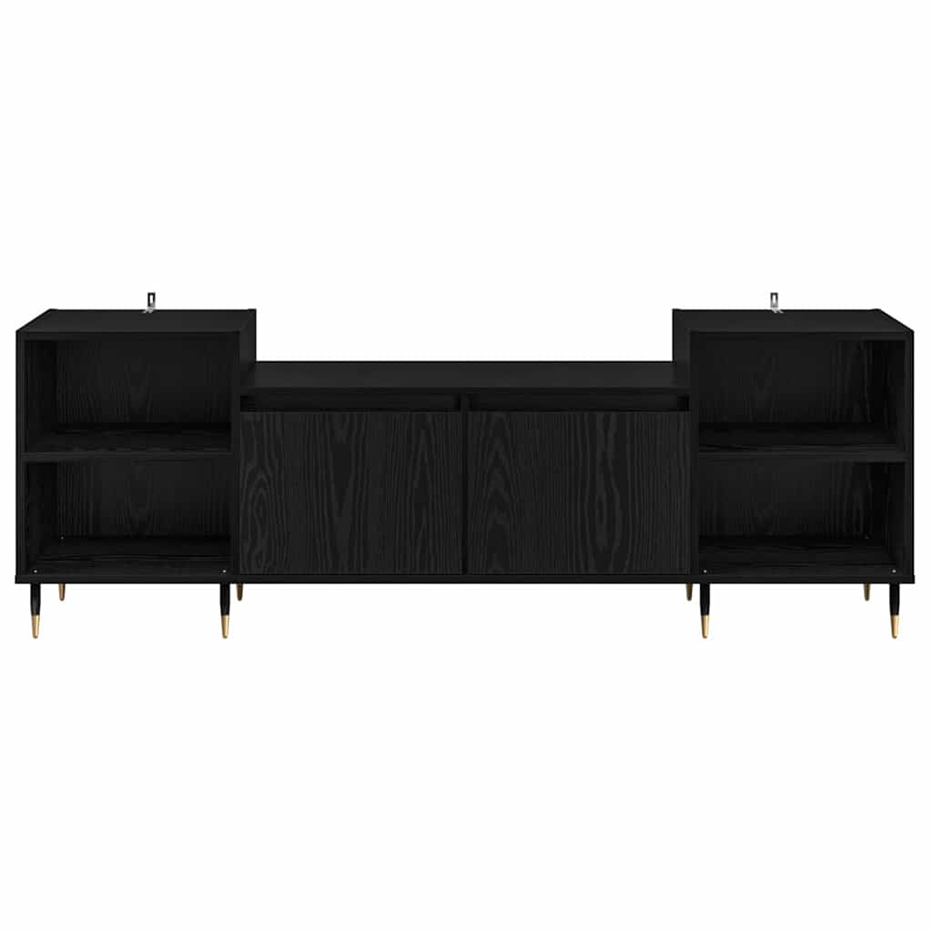 TV-Schränk Schwarz Eichen-Optik 160 x 35 x 55 cm Holzwerkstoff