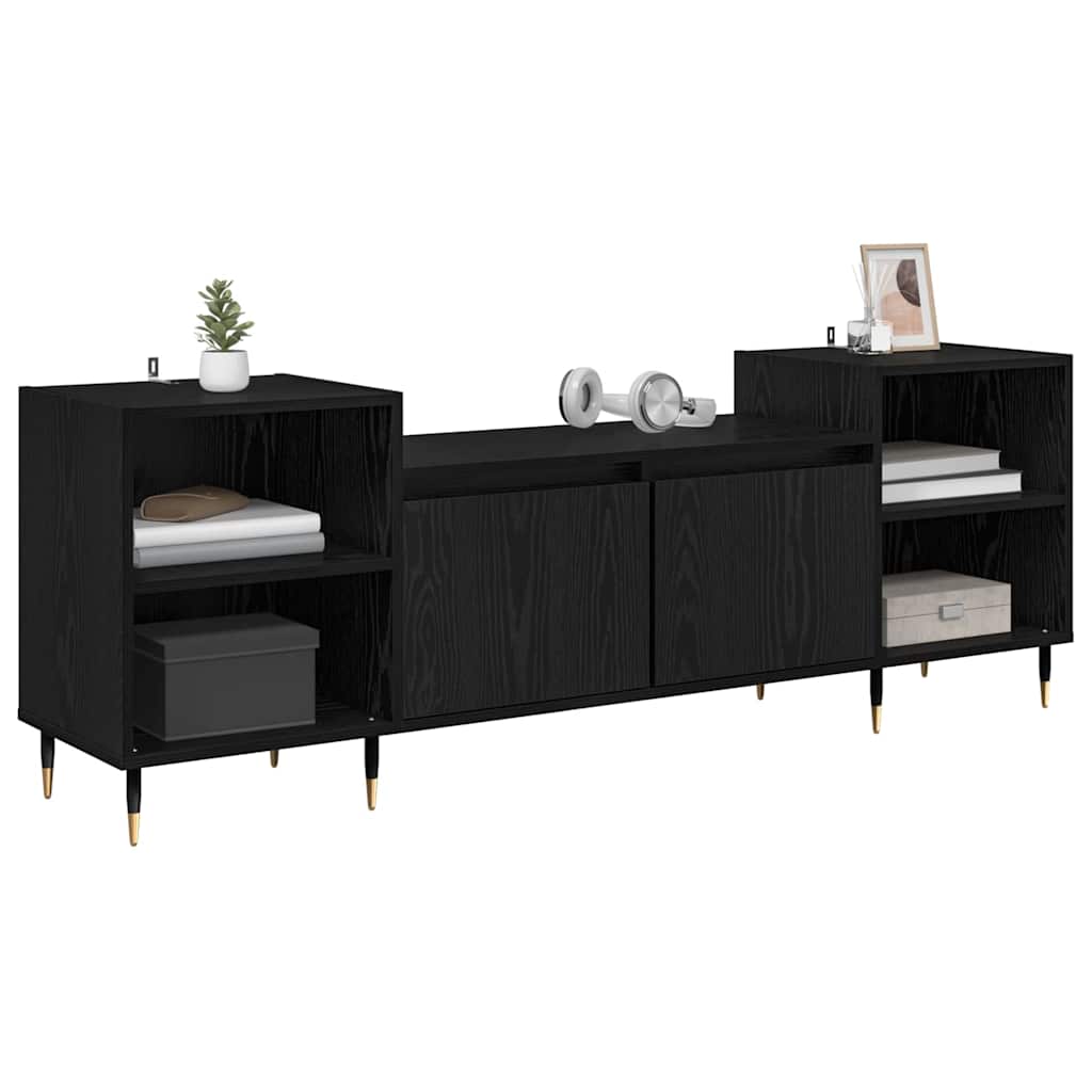 TV-Schränk Schwarz Eichen-Optik 160 x 35 x 55 cm Holzwerkstoff