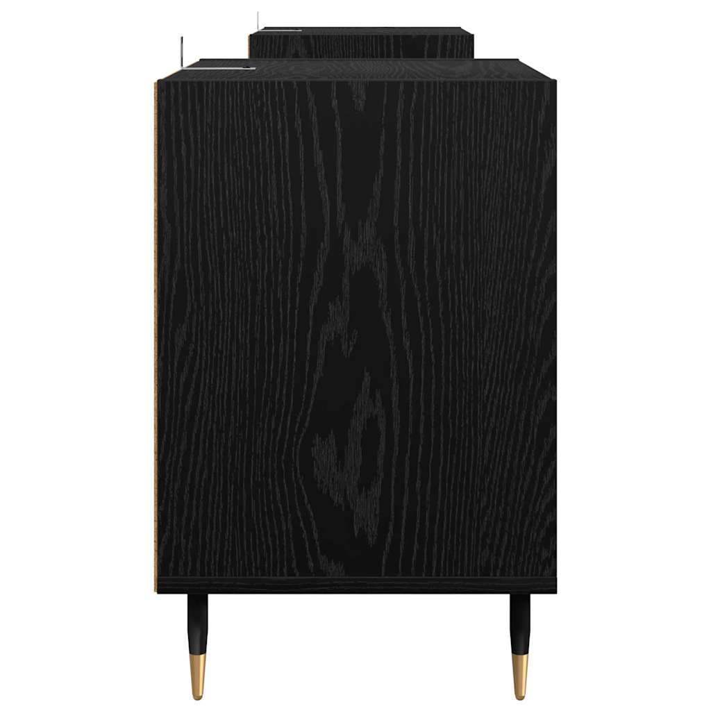 TV-Schränk Schwarz Eichen-Optik 160 x 35 x 55 cm Holzwerkstoff