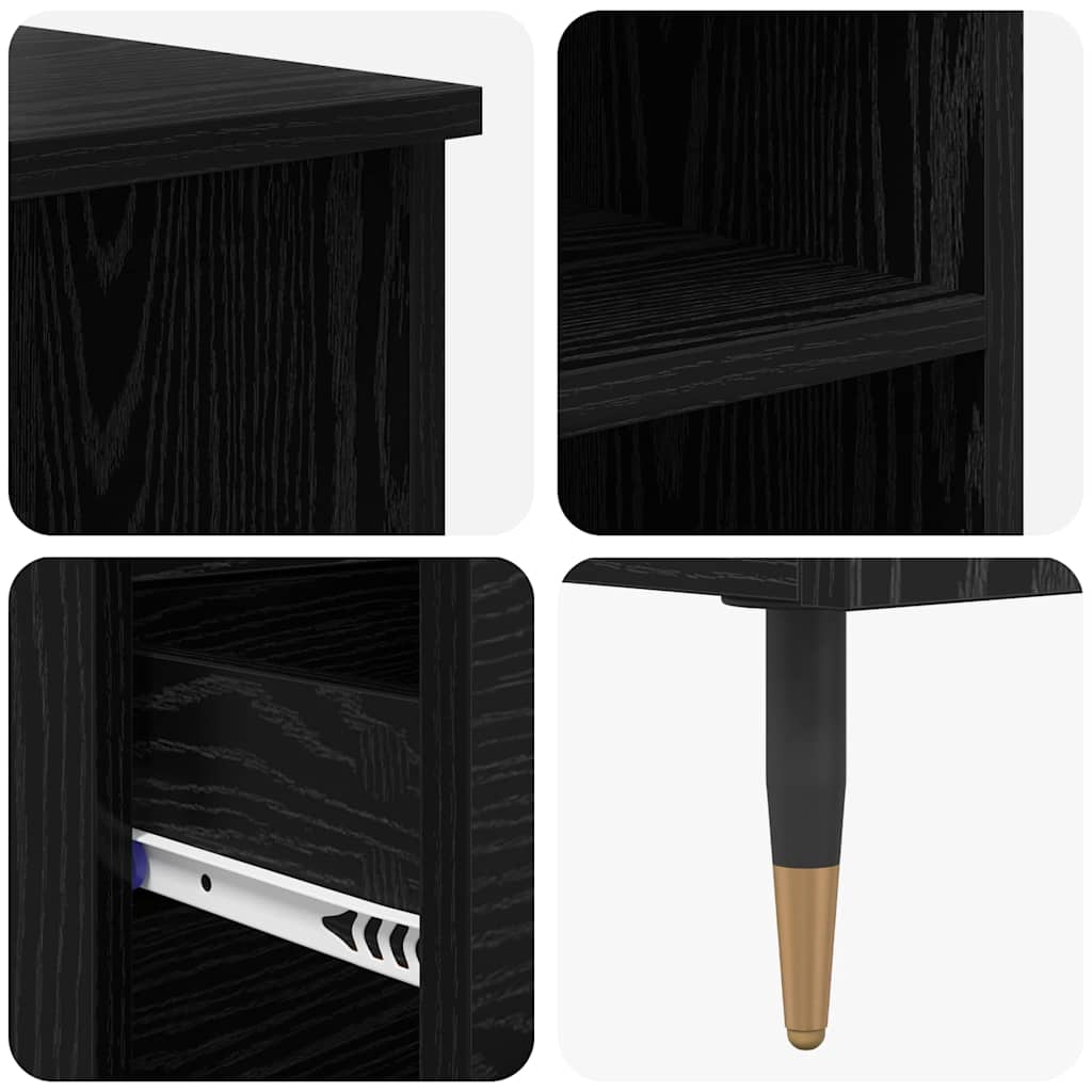 Highboard Schwarz Eichen-Optik 40 x 36 x 110 cm Holzwerkstoff