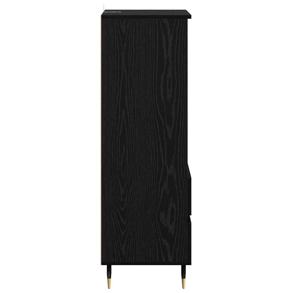 Highboard Schwarz Eichen-Optik 40 x 36 x 110 cm Holzwerkstoff
