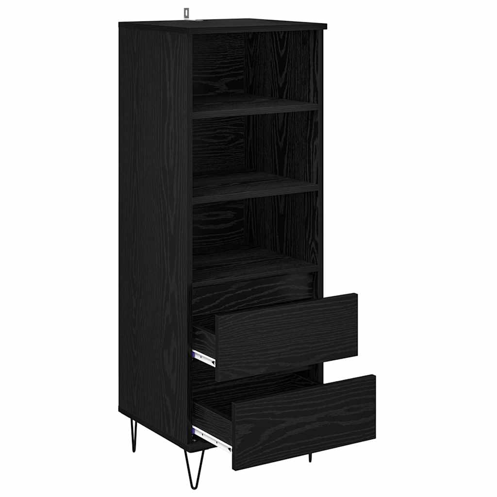 Highboard Schwarz Eichen-Optik 40 x 36 x 110 cm Holzwerkstoff