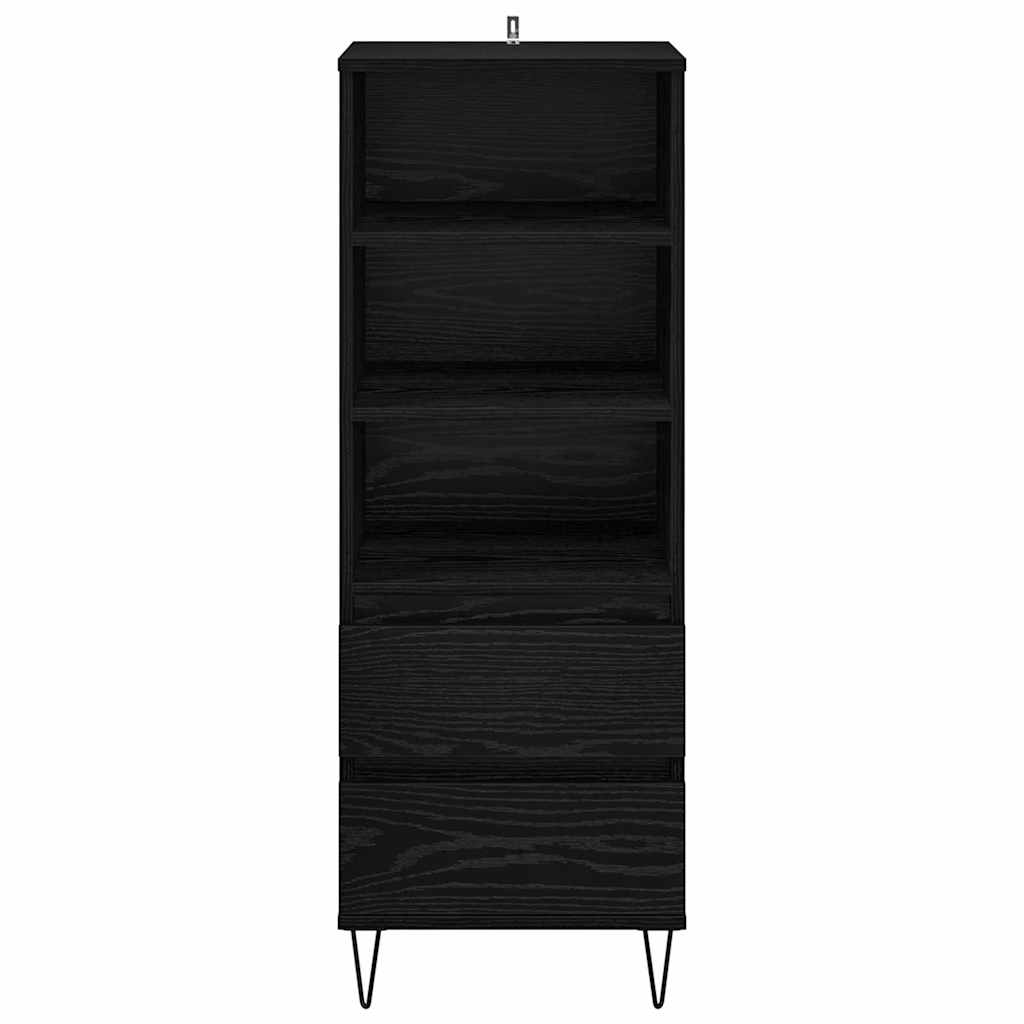 Highboard Schwarz Eichen-Optik 40 x 36 x 110 cm Holzwerkstoff