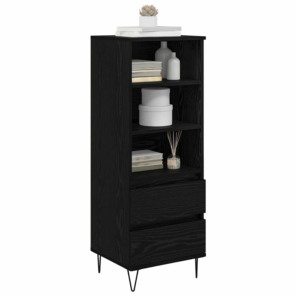 Highboard Schwarz Eichen-Optik 40 x 36 x 110 cm Holzwerkstoff