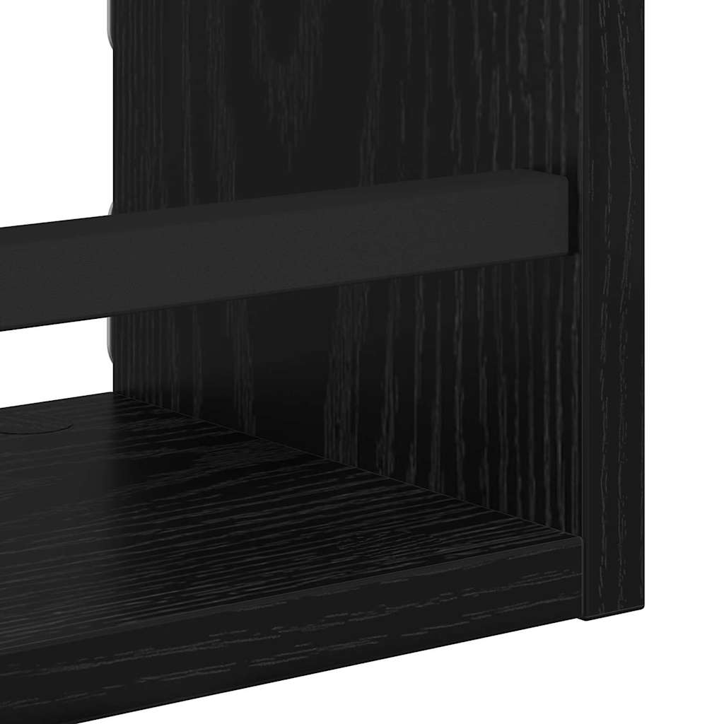 Wandregal-Set mit Regal 3 pcs Schwarz Eichen-Optik 40x16x14cm