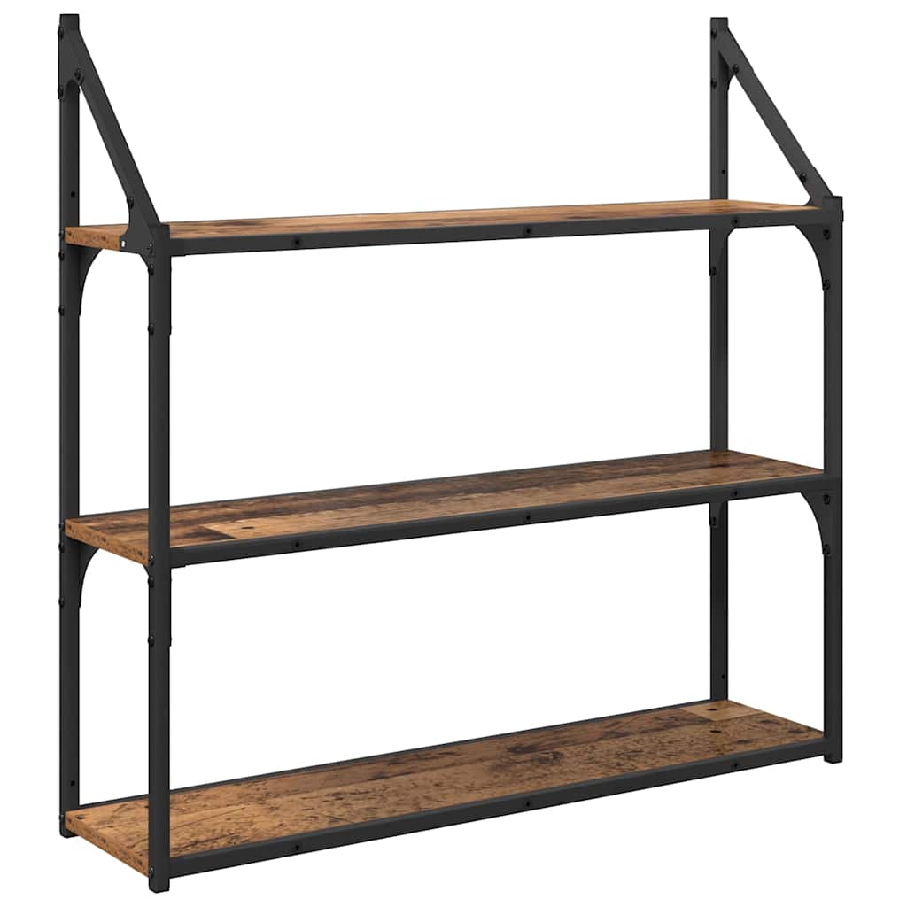 Wandregal mit Regal Altholz 80 x 21 x 78,5 cm Holzwerkstoff