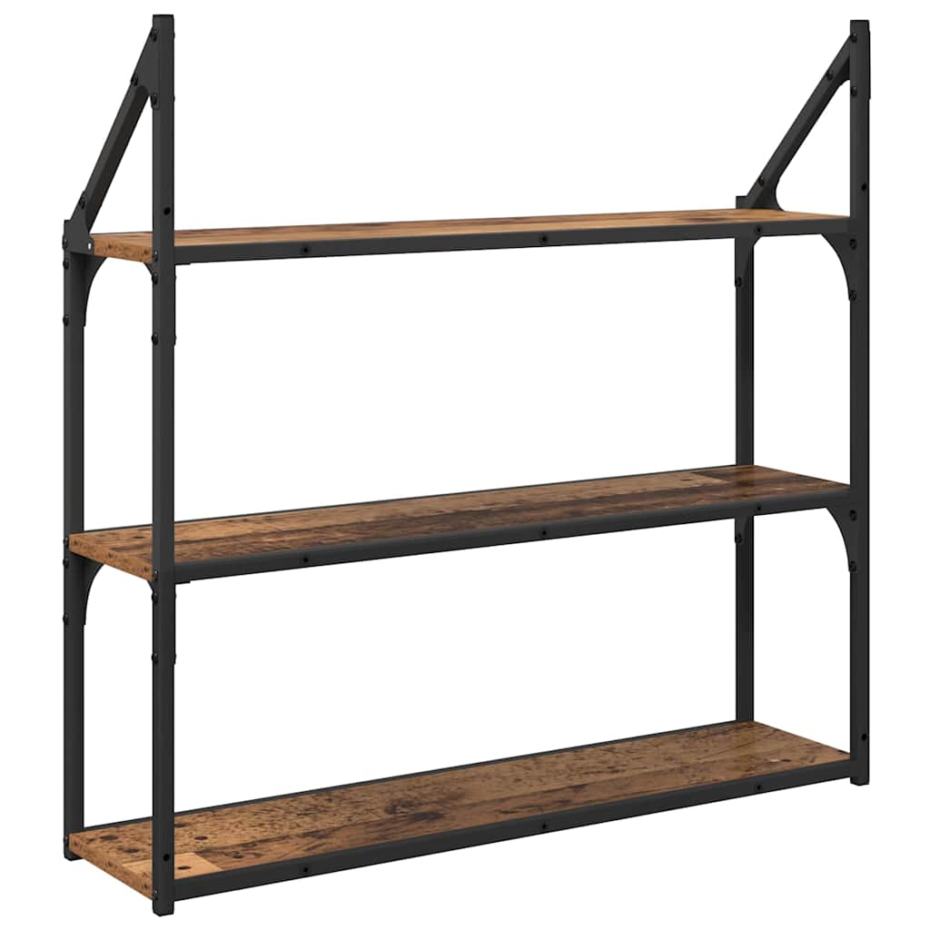 Wandregal mit Regal Altholz 80 x 21 x 78,5 cm Holzwerkstoff