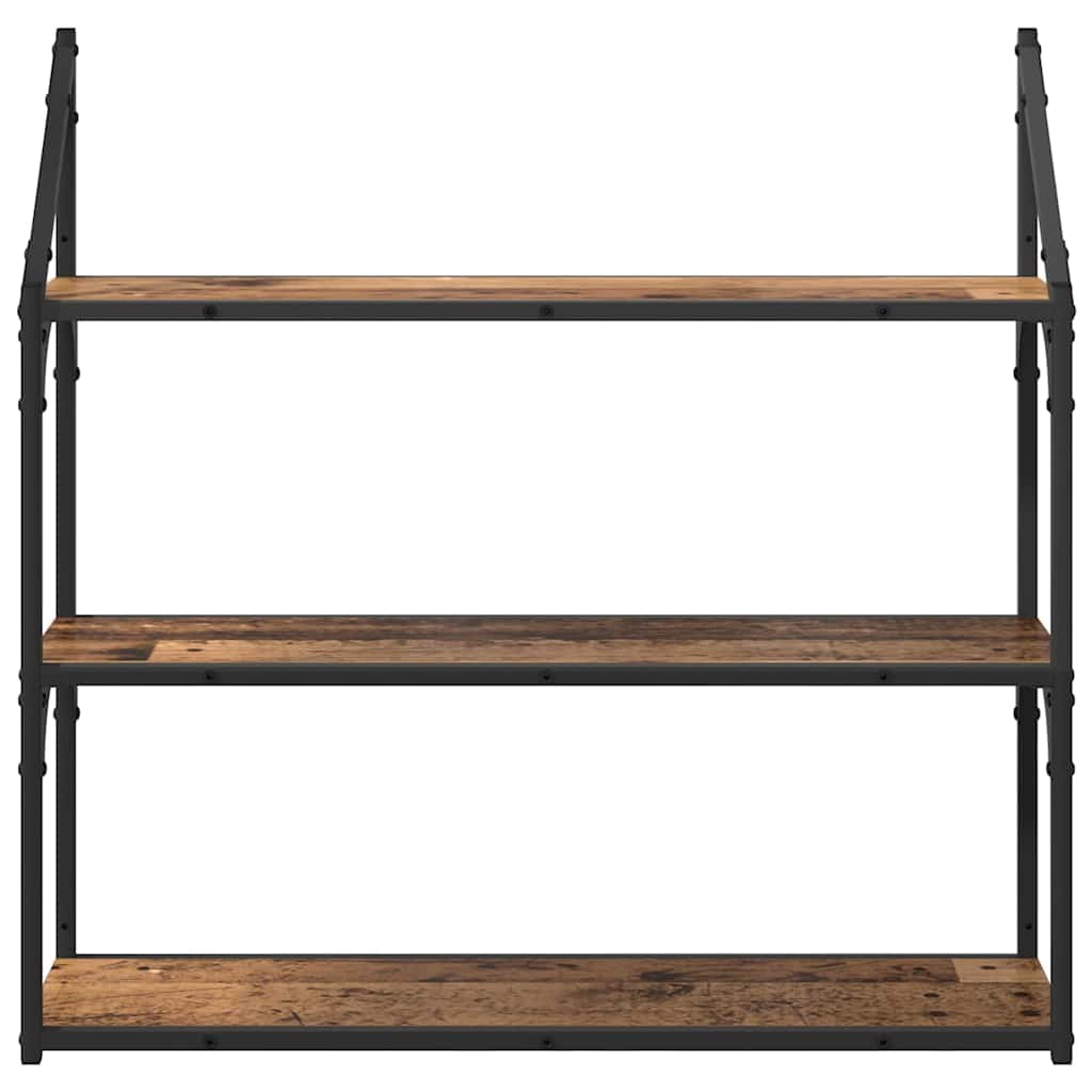 Wandregal mit Regal Altholz 80 x 21 x 78,5 cm Holzwerkstoff