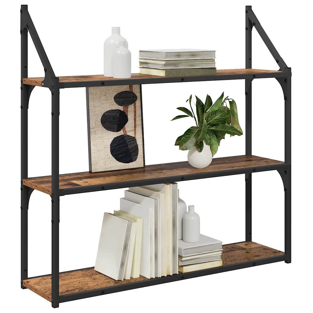 Wandregal mit Regal Altholz 80 x 21 x 78,5 cm Holzwerkstoff