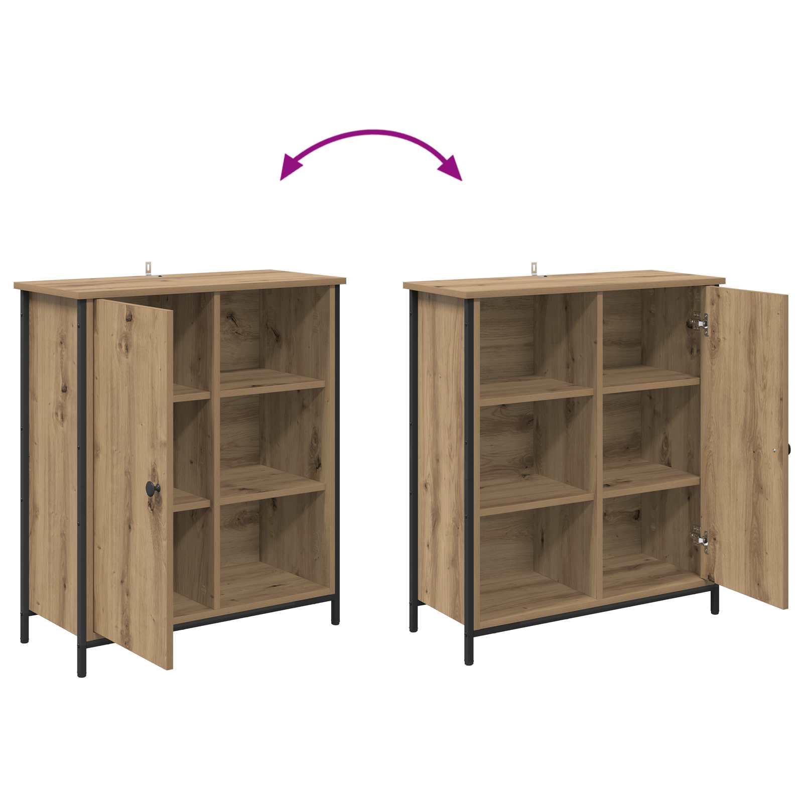 Sideboard Artisan-Eiche 70 x 30 x 80 cm Holzwerkstoff
