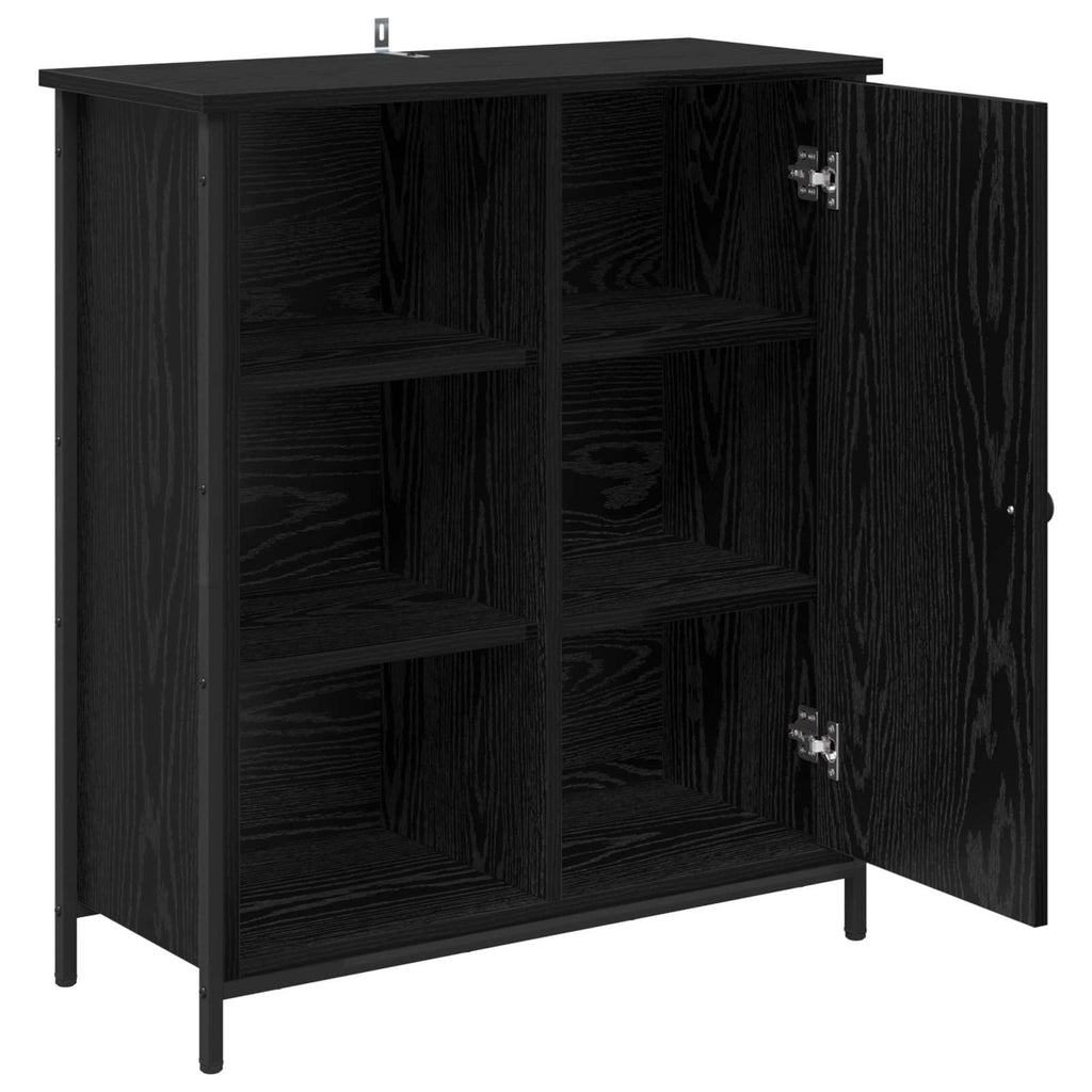 Sideboard Schwarz Eichen-Optik 70 x 30 x 80 cm Holzwerkstoff