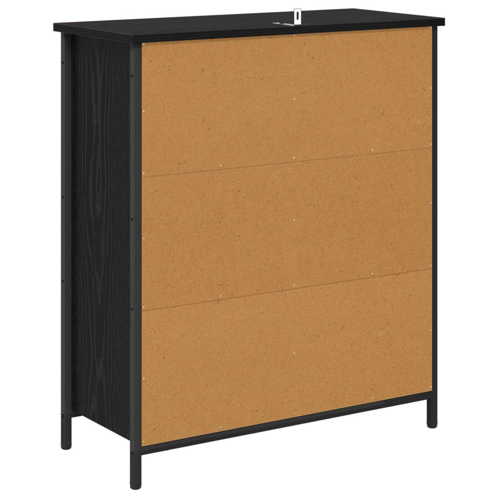 Sideboard Schwarz Eichen-Optik 70 x 30 x 80 cm Holzwerkstoff