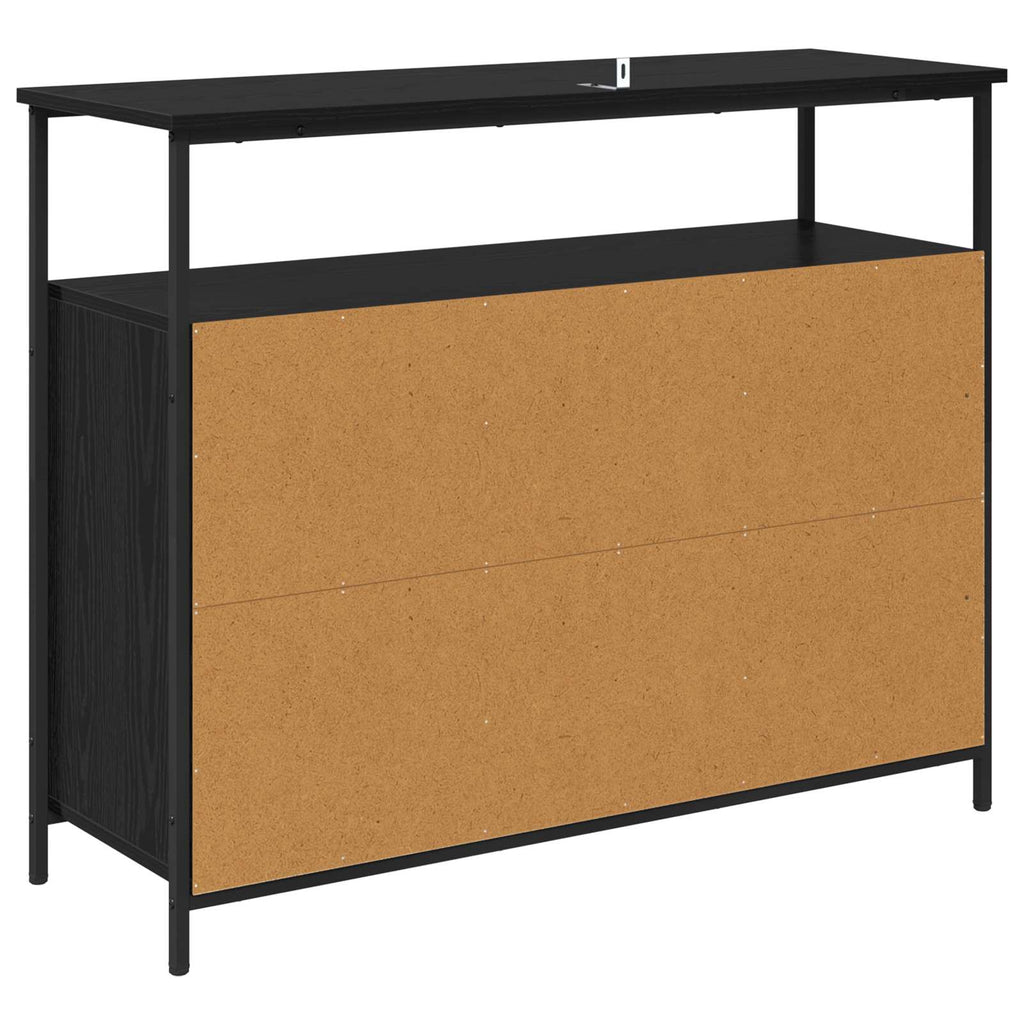Sideboard Schwarz Eichen-Optik 100 x 35 x 80 cm Holzwerkstoff