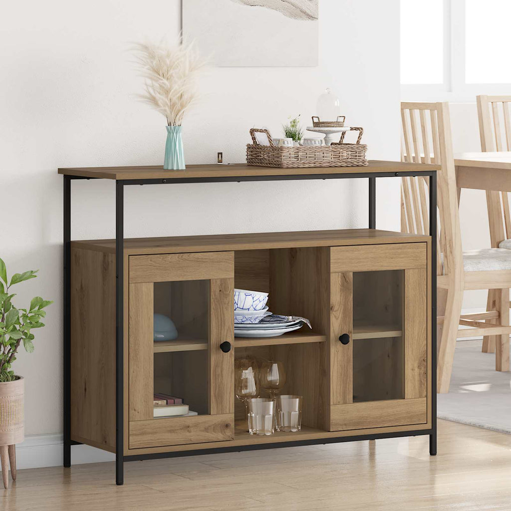 Sideboard Artisan-Eiche 100 x 35 x 80 cm Holzwerkstoff