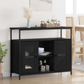 Sideboard Schwarz Eichen-Optik 100 x 35 x 80 cm Holzwerkstoff