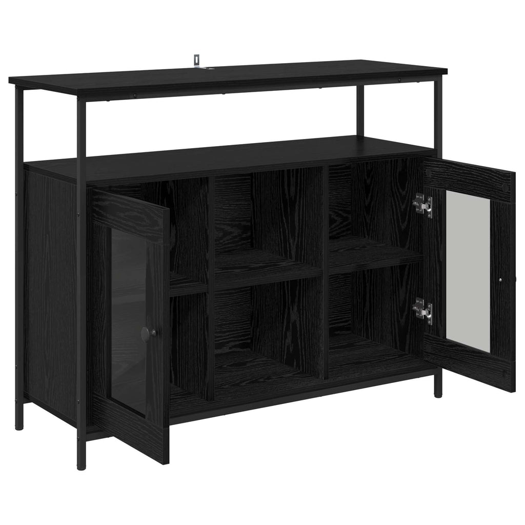 Sideboard Schwarz Eichen-Optik 100 x 35 x 80 cm Holzwerkstoff