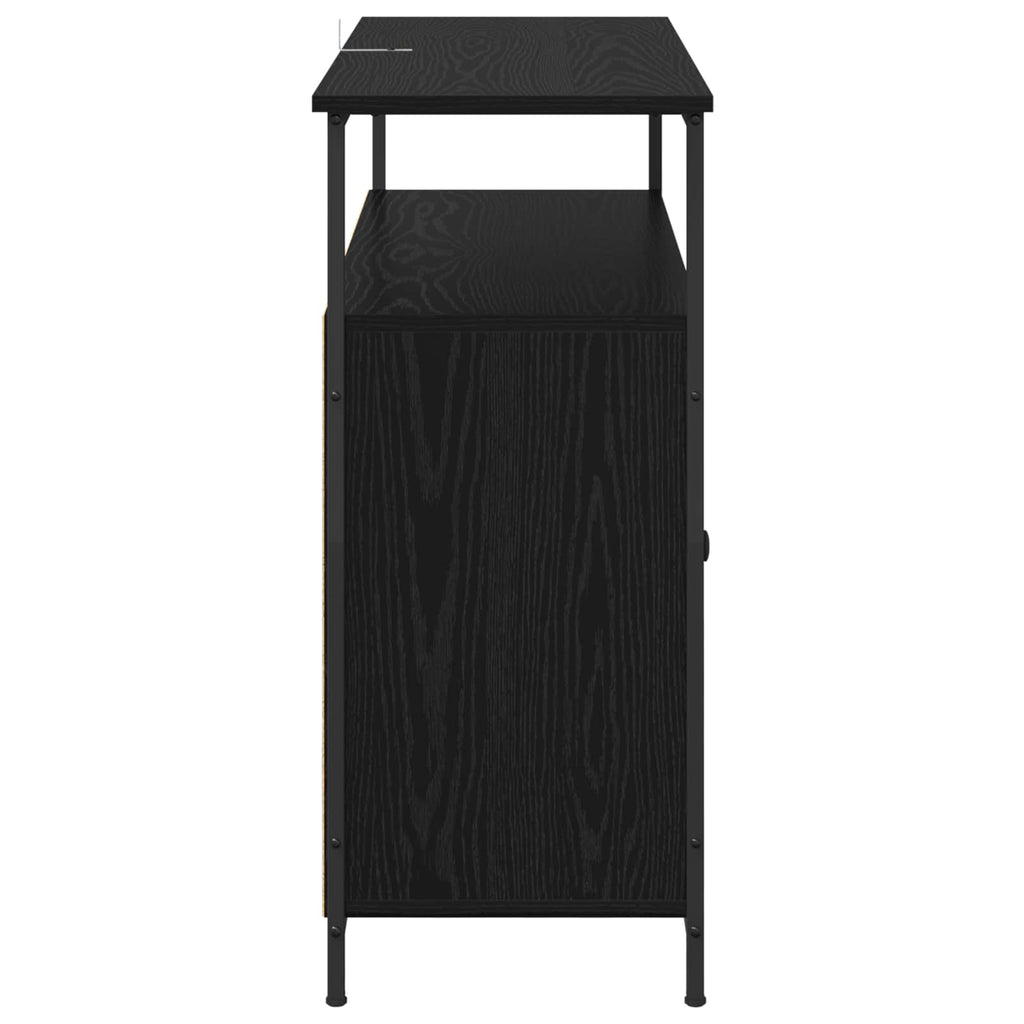 Sideboard Schwarz Eichen-Optik 100 x 35 x 80 cm Holzwerkstoff