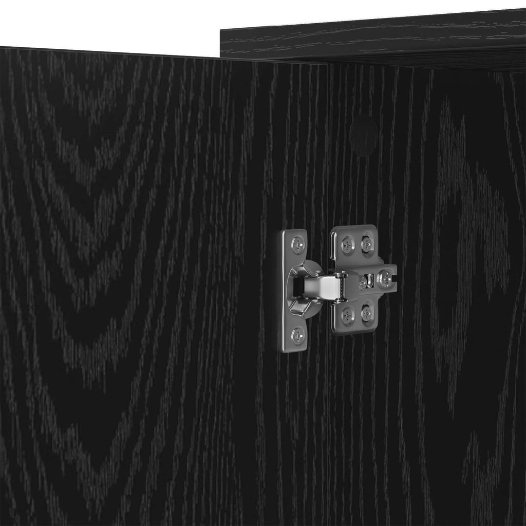 Sideboard Schwarz Eichen-Optik 100 x 33 x 75 cm Holzwerkstoff
