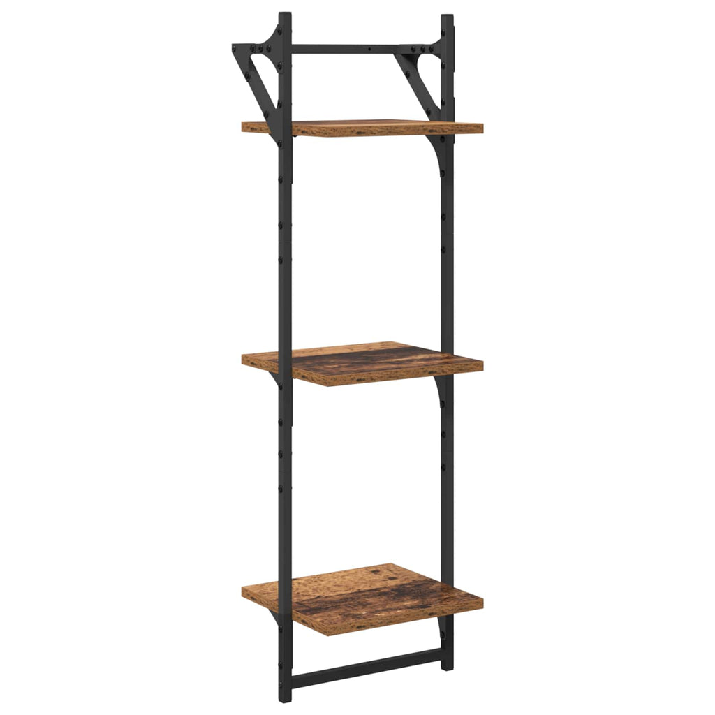 Wandregal-Set 6 pcs Altholz 100 x 25 x 30 cm Holzwerkstoff
