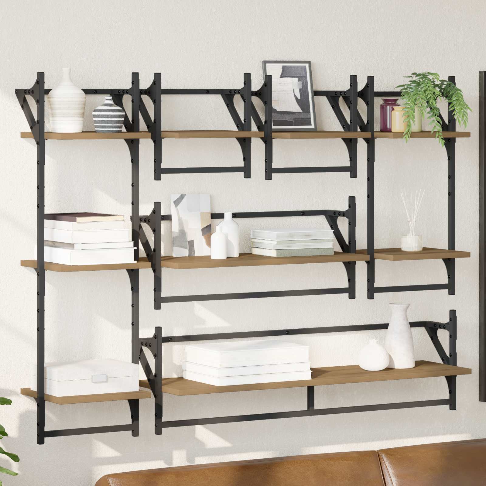 Wandregal-Set mit Regal 6 pcs Artisan-Eiche 100 x 25 x 30 cm