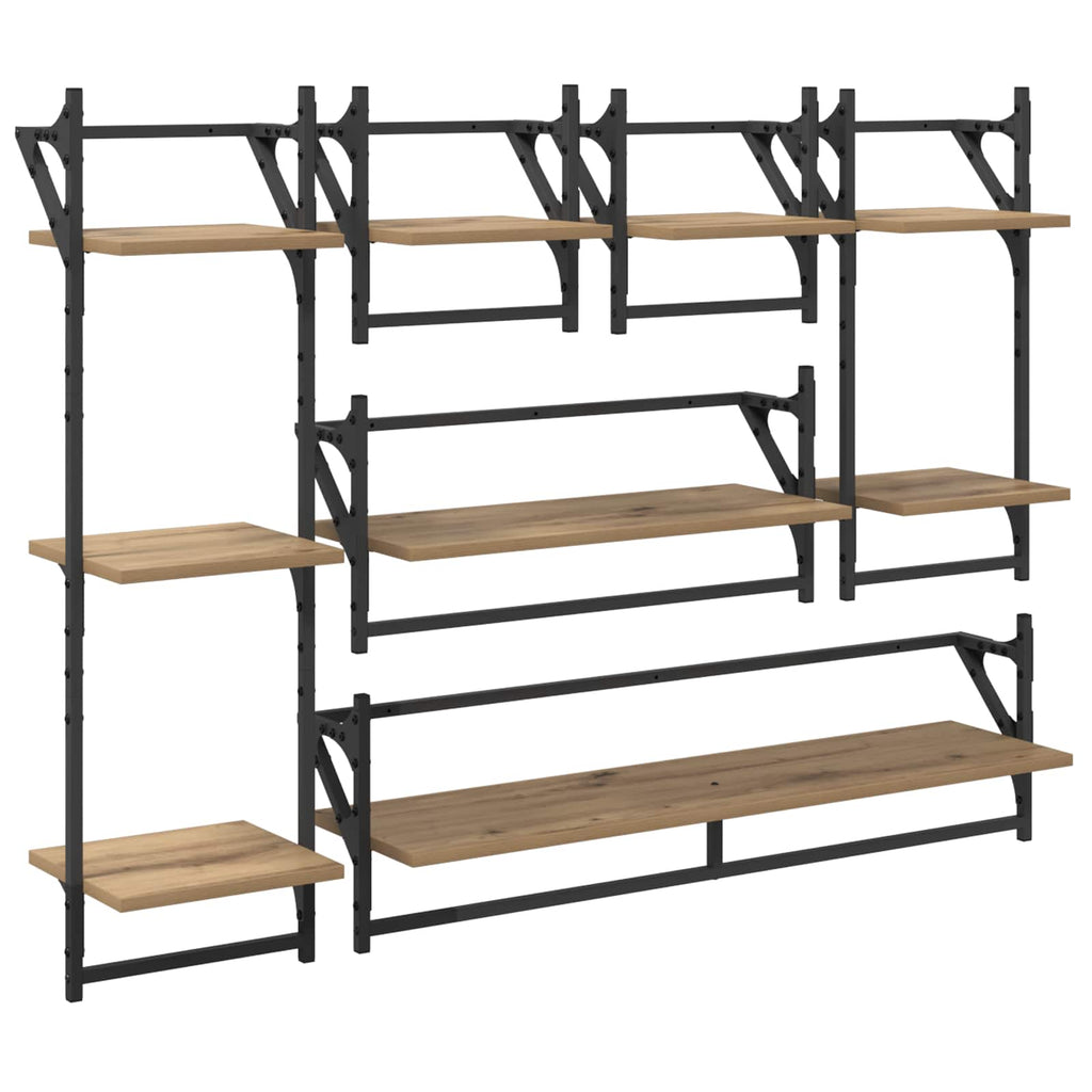 Wandregal-Set mit Regal 6 pcs Artisan-Eiche 100 x 25 x 30 cm