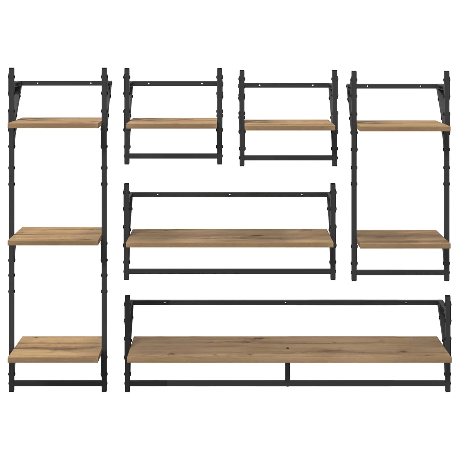Wandregal-Set mit Regal 6 pcs Artisan-Eiche 100 x 25 x 30 cm