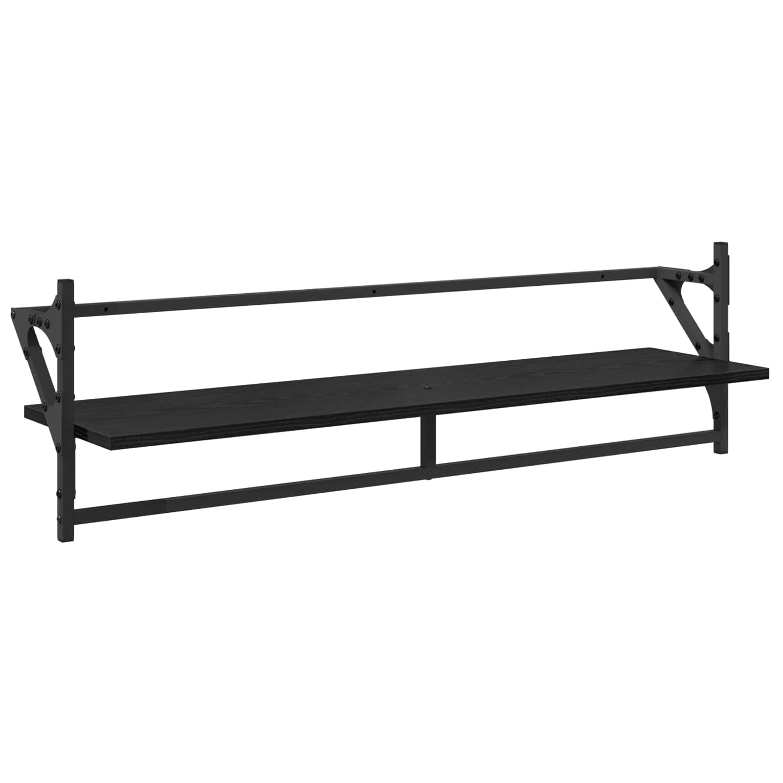 Wandregal-Set 6 pcs Schwarz Eichen-Optik 100 x 25 x 30 cm