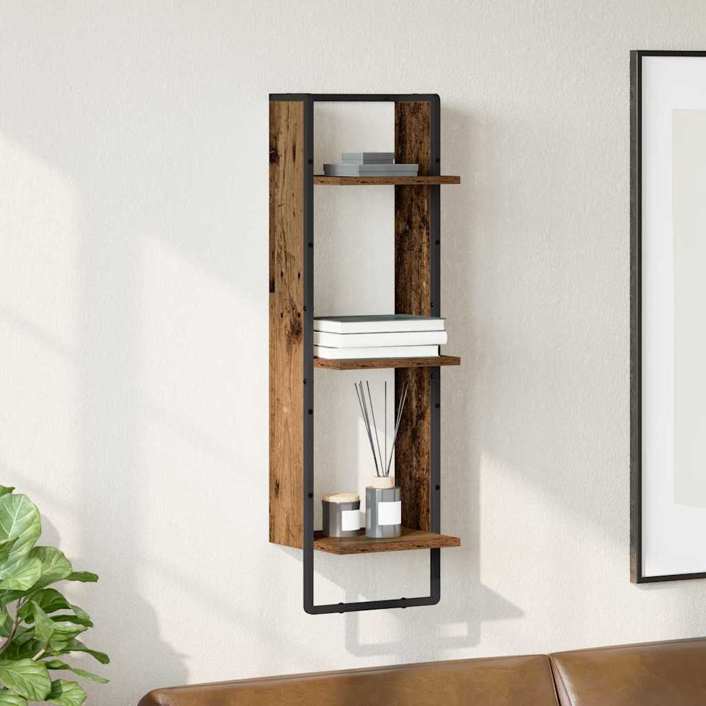 Wandregal mit Regal Altholz 30 x 25 x 100 cm Holzwerkstoff