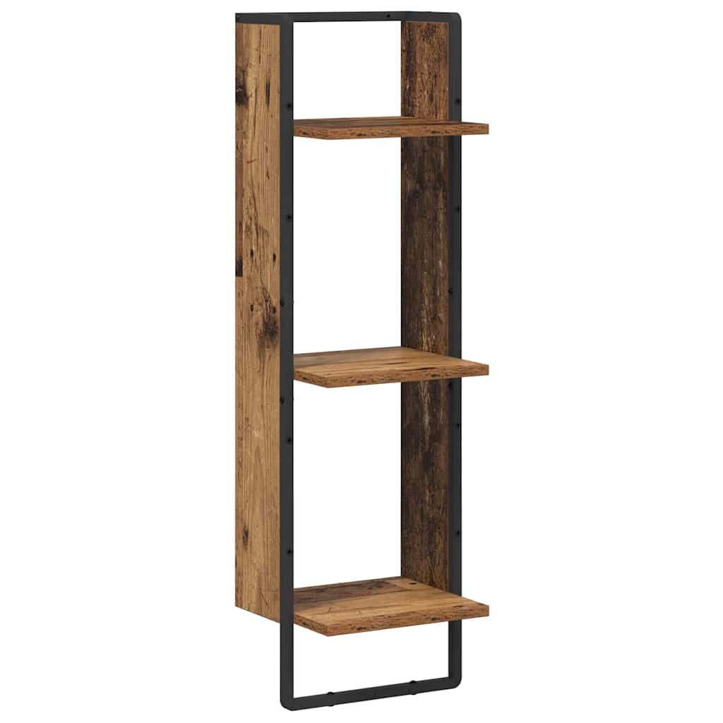Wandregal mit Regal Altholz 30 x 25 x 100 cm Holzwerkstoff