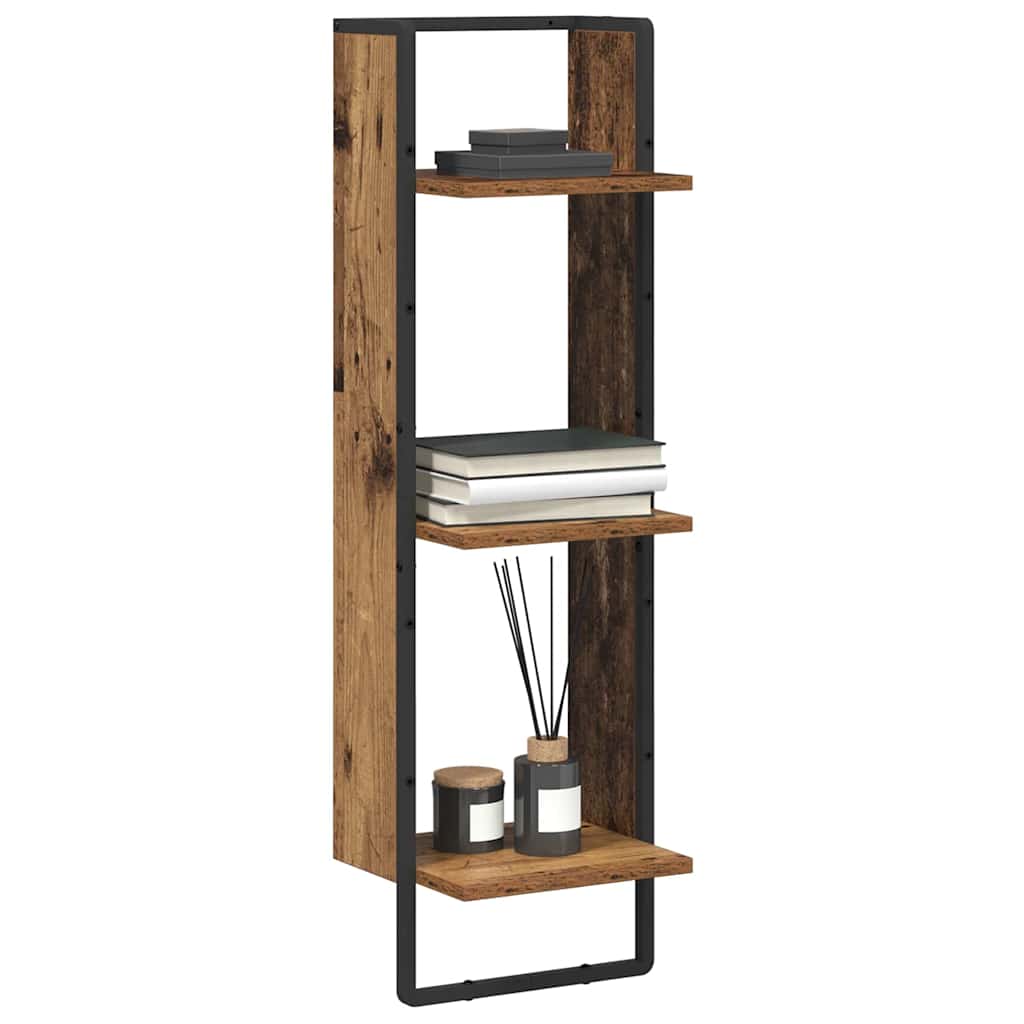 Wandregal mit Regal Altholz 30 x 25 x 100 cm Holzwerkstoff