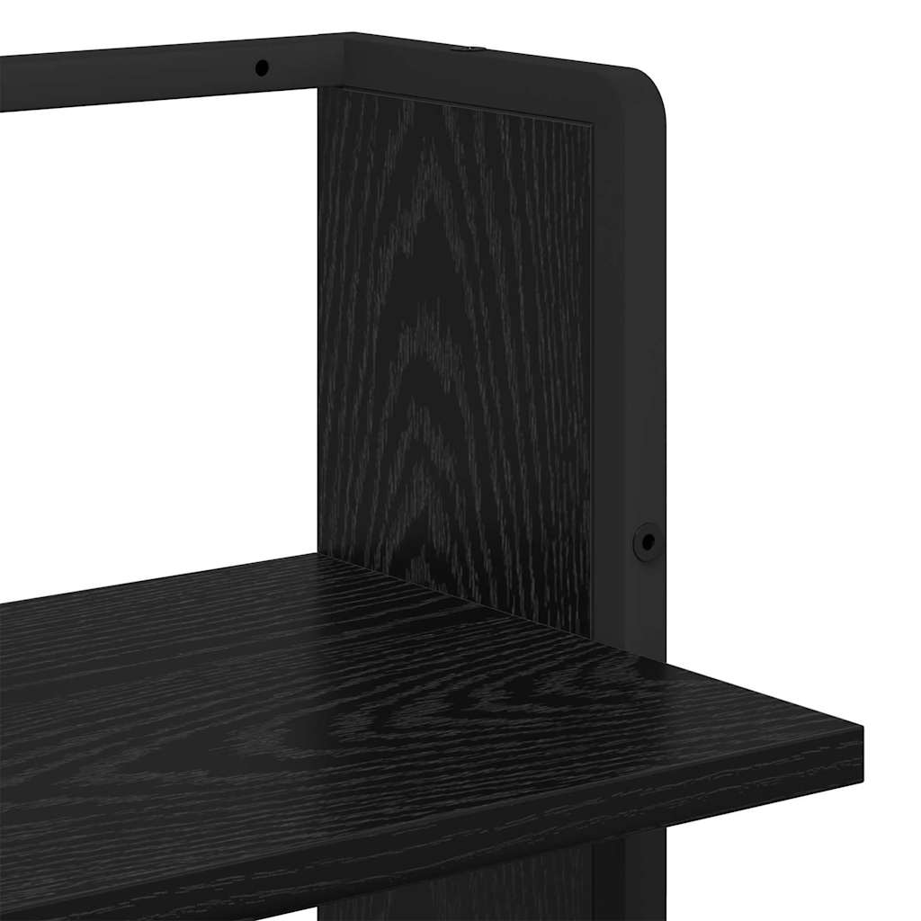 Wandregal Schwarz Eichen-Optik 30 x 25 x 100 cm Holzwerkstoff