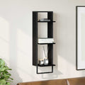 Wandregal Schwarz Eichen-Optik 30 x 25 x 100 cm Holzwerkstoff