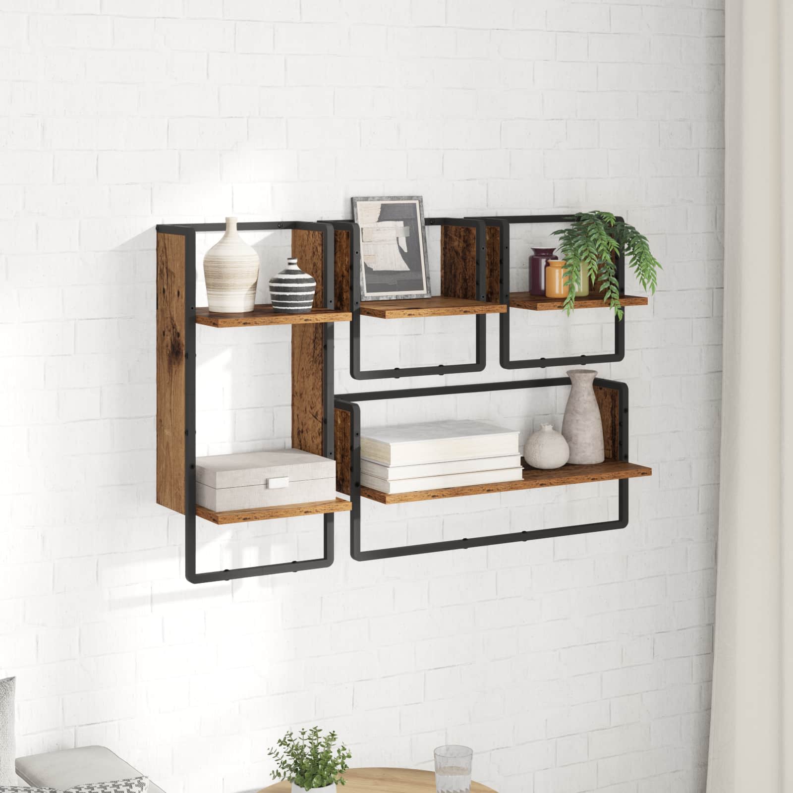 Wandregal-Set 4 pcs Altholz 65 x 25 x 30 cm Holzwerkstoff