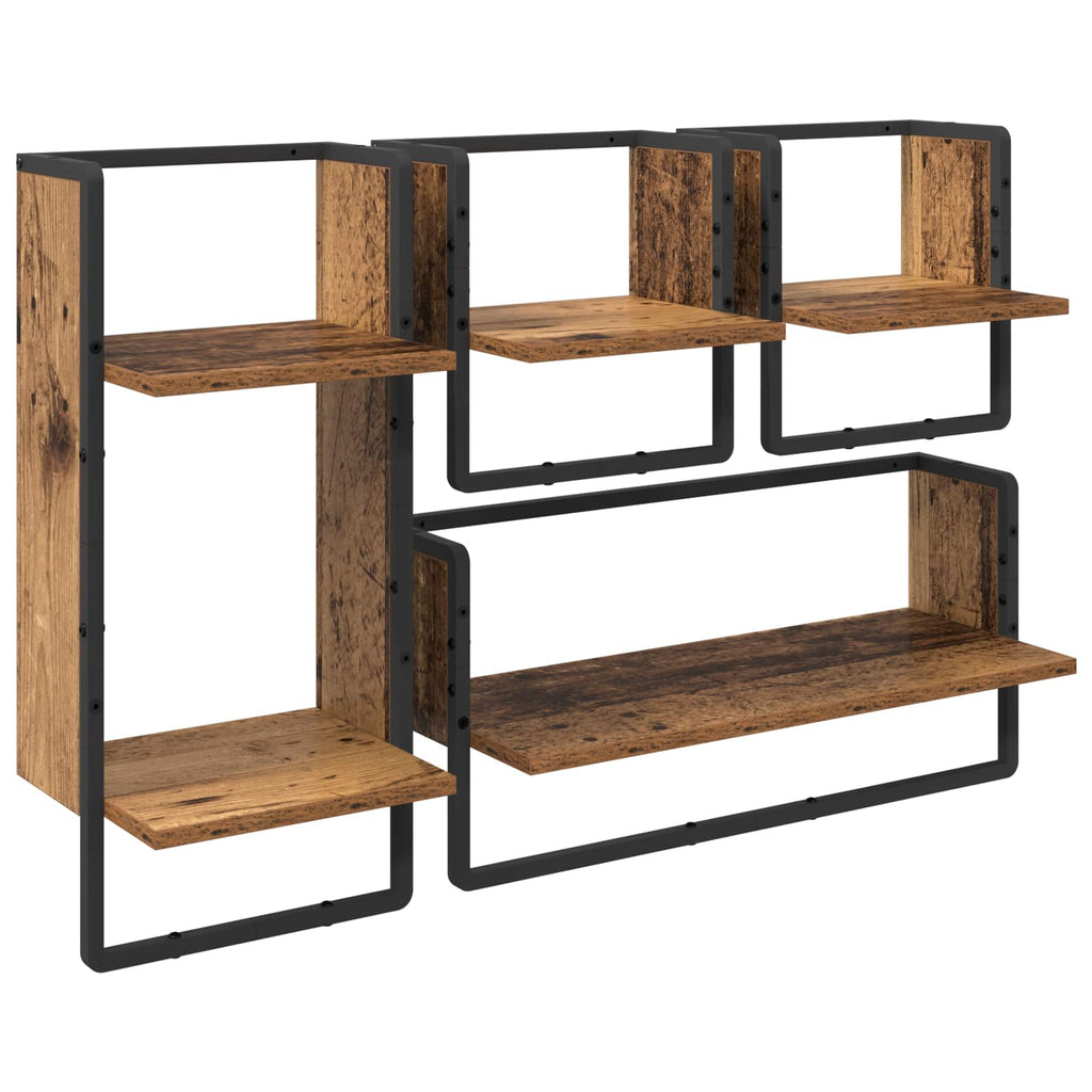 Wandregal-Set 4 pcs Altholz 65 x 25 x 30 cm Holzwerkstoff