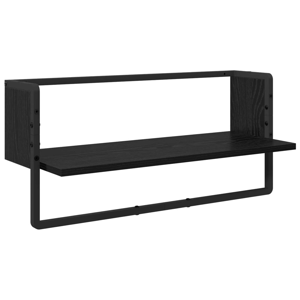 Wandregal-Set 4 pcs Schwarz Eichen-Optik 65 x 25 x 30 cm
