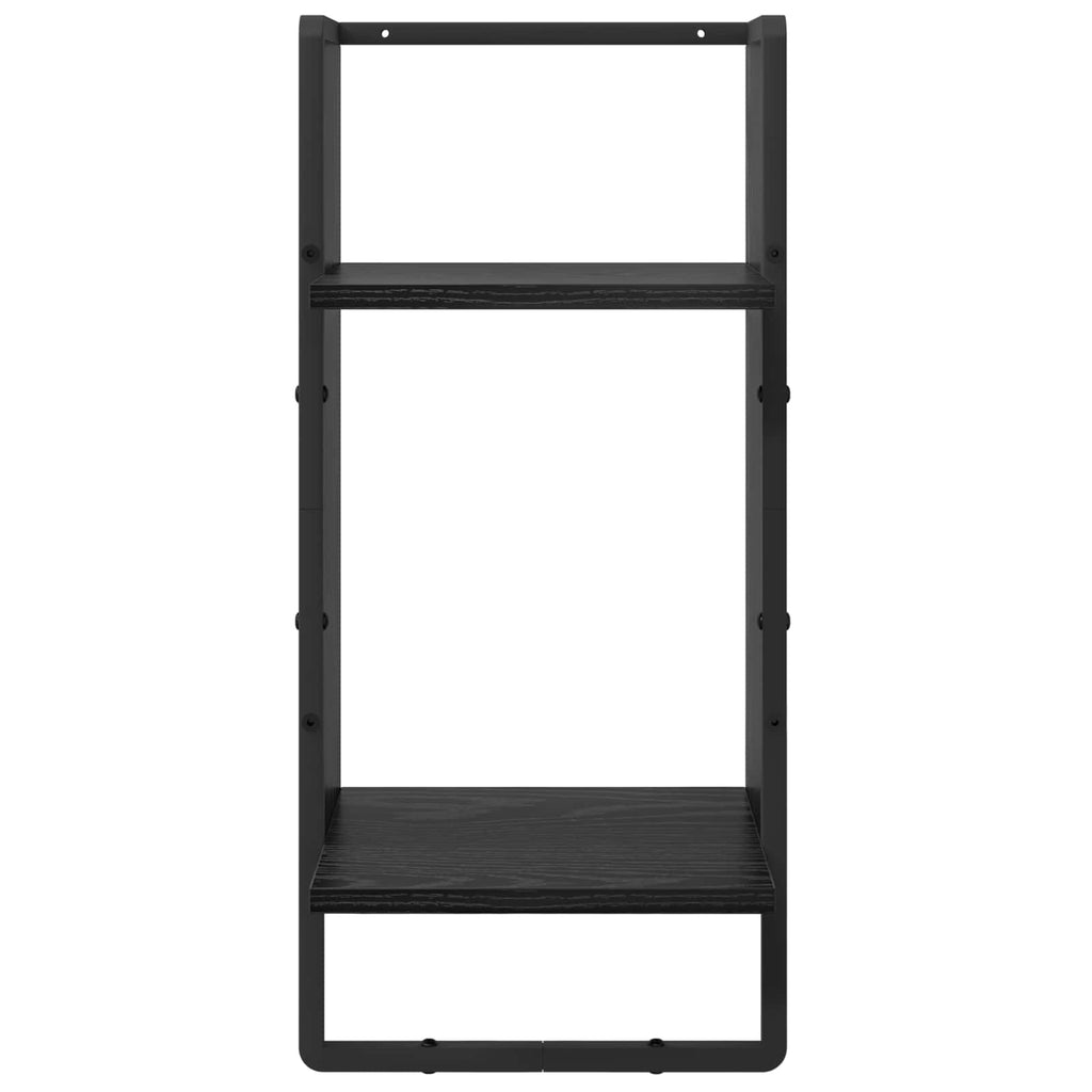 Wandregal-Set 4 pcs Schwarz Eichen-Optik 65 x 25 x 30 cm