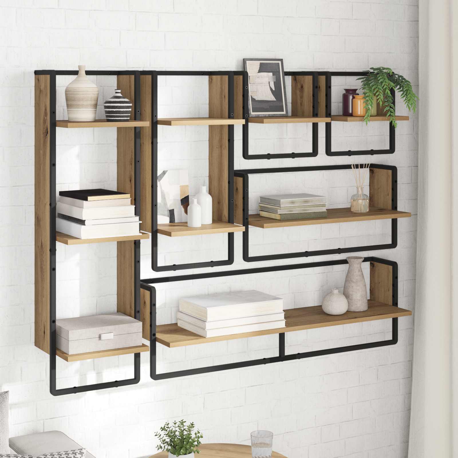 Wandregal-Set mit Regal 6 pcs Artisan-Eiche 100 x 25 x 30 cm