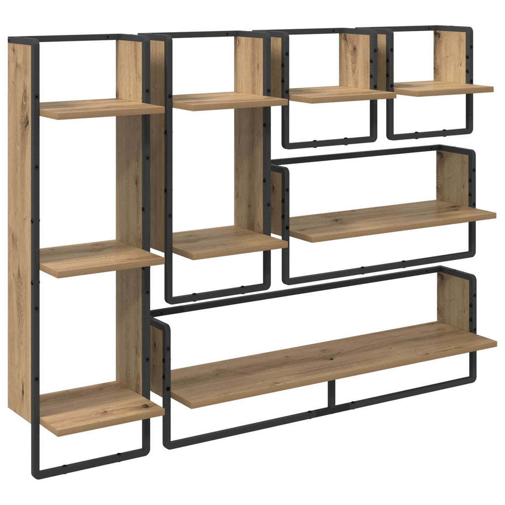 Wandregal-Set mit Regal 6 pcs Artisan-Eiche 100 x 25 x 30 cm